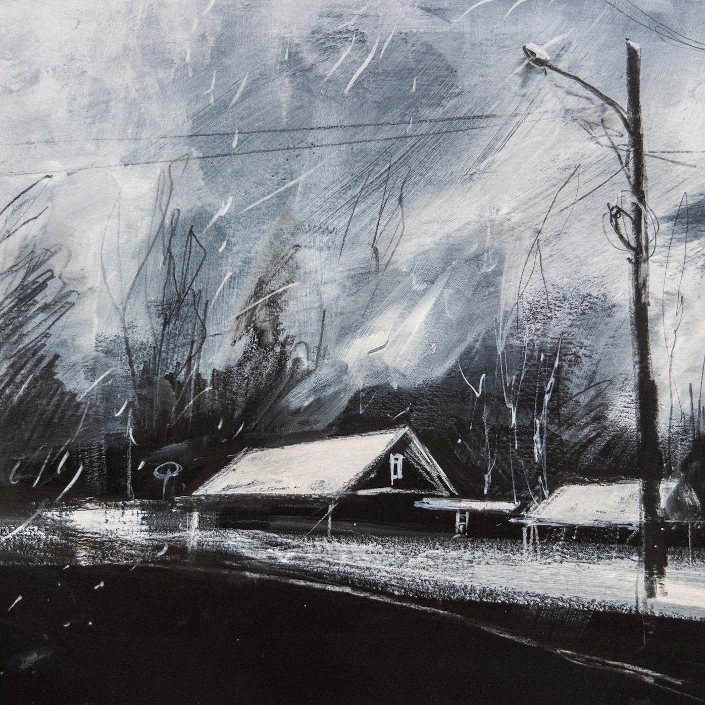 снег на черной бумаге