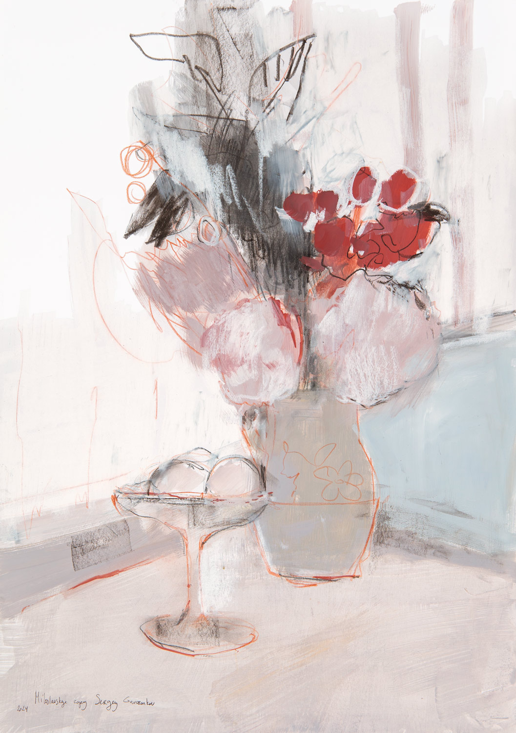 экспрессивная картина цветочного букета современная живопись цветов Кристина Милославская